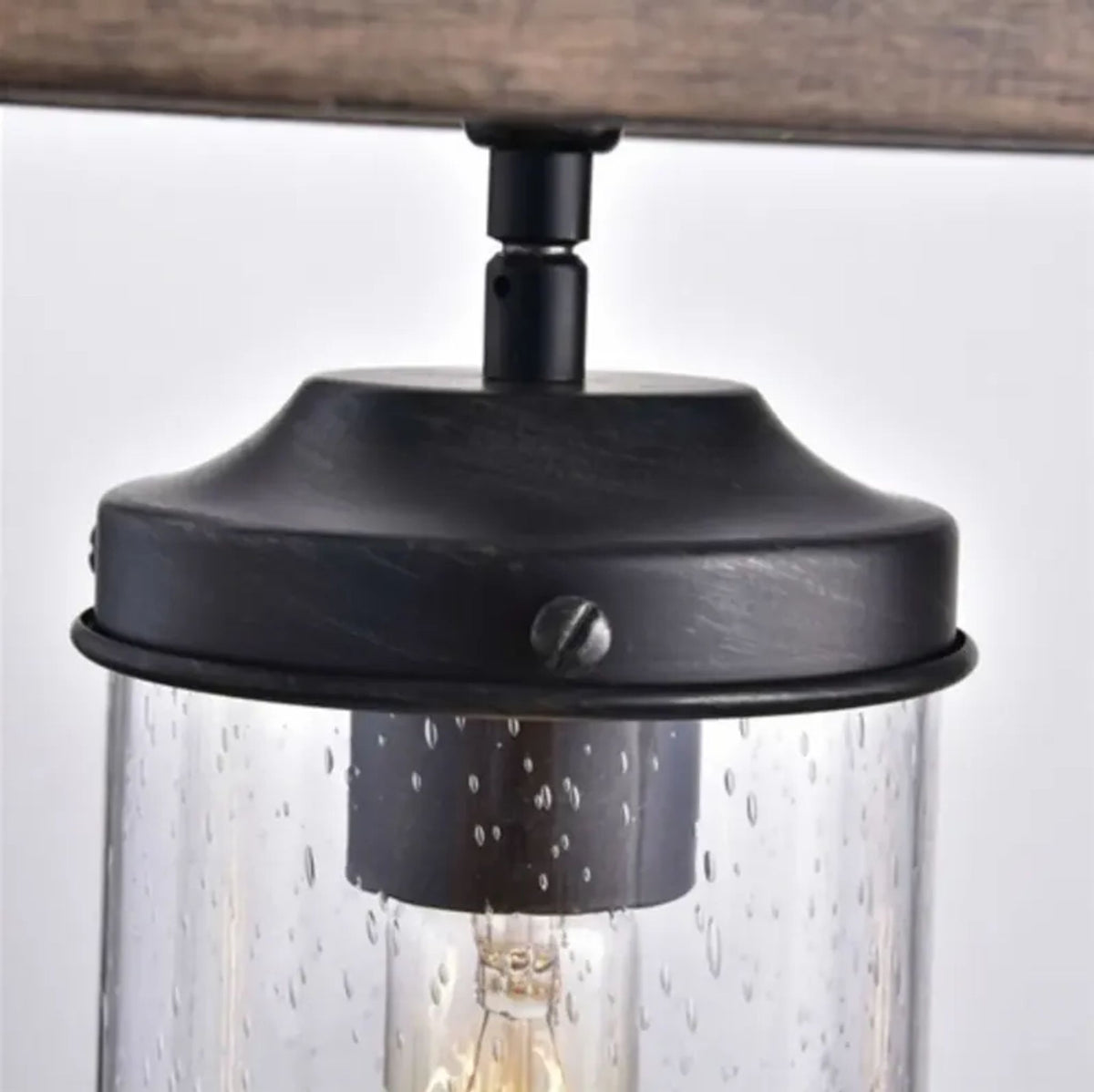 FastFurnishings 4 Light Adjustable Dimmable Rectangle Chandelier with Wrought Iron Accents