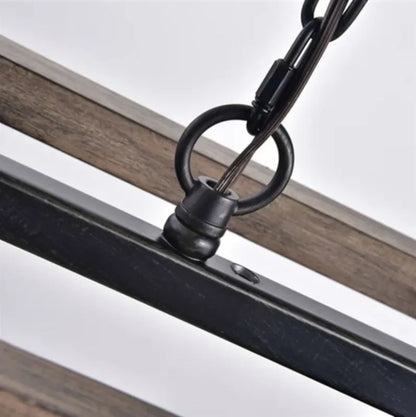 FastFurnishings 4 Light Adjustable Dimmable Rectangle Chandelier with Wrought Iron Accents