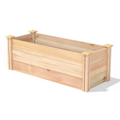 FastFurnishings 48 in x 16 Premium Cedar Wood Raised Garden Bed - Made in USA