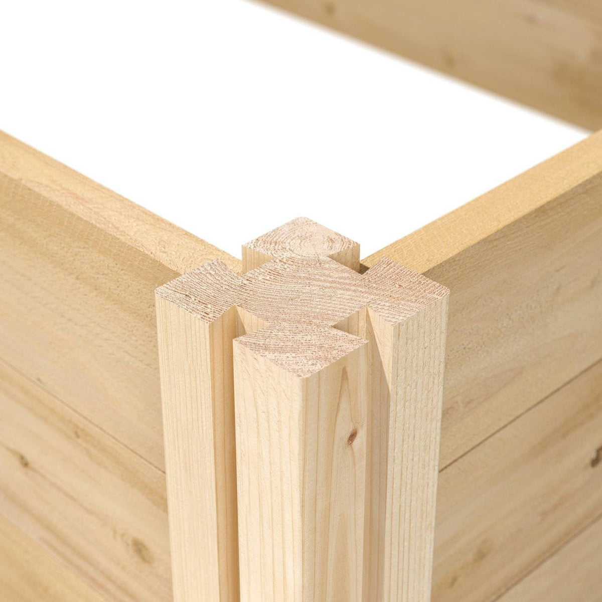FastFurnishings 4ft x 4ft Outdoor Cedar Wood Raised Garden Bed Planter Box - Made in USA
