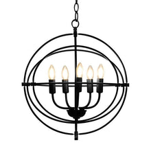 FastFurnishings 5 Light Brass Rustic Industrial Rotating Metal Chandelier