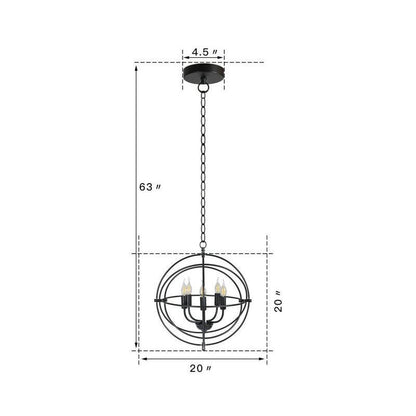 FastFurnishings 5 Light Brass Rustic Industrial Rotating Metal Chandelier