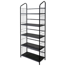 FastFurnishings 5-Tier Bookcase Storage Shelves Rack in Black Metal