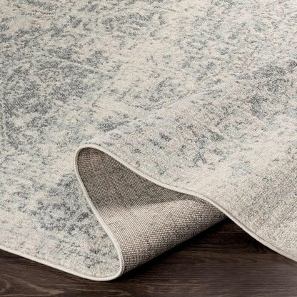 FastFurnishings 5' x 7' Distressed Oriental Area Rug in Light Grey / Beige