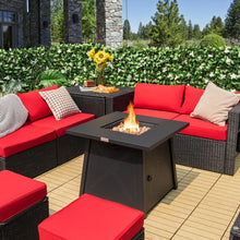 FastFurnishings 50,000 BTU Black Steel Square Portable LP Gas Propane Fire Pit Table