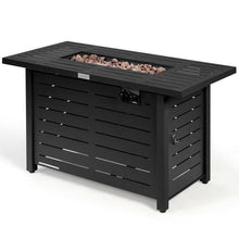 FastFurnishings 60,000 BTU Brown Rectangular Portable LP Gas Propane Fire Pit Table