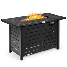 FastFurnishings 60,000 BTU Brown Rectangular Portable LP Gas Propane Fire Pit Table