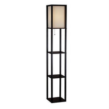 FastFurnishings 63-inch Black Modern Floor Lamp with Silk Shade