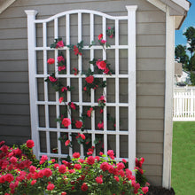 FastFurnishings 7.5 Ft Garden Trellis in White Vinyl with Arch Top