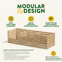 FastFurnishings Add on Kit for 174 Gallon Cedar Wood Compost Bin - Made in the USA