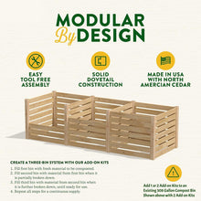 FastFurnishings Add on Kit for 308 Gallon Cedar Wood Compost Bin - Made in the USA