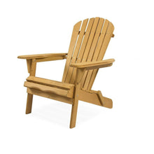 FastFurnishings All Weather Adirondack Large Foldable Chair Natural Finish