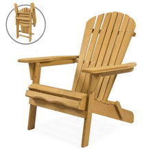 FastFurnishings All Weather Adirondack Large Foldable Chair Natural Finish