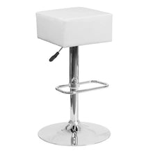 FastFurnishings Backless Modern Swivel Barstool with White Faux Leather Seat