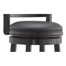 FastFurnishings Black 29-inch Swivel Seat Barstool with Faux Leather Cushion Seat