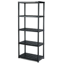 FastFurnishings Black 5-Tier Heavy Duty Shelving Unit Bookcase Garage Kitchen Storage Shelf