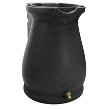 FastFurnishings Black 65-Gallon Plastic Urn Rain Barrel with Planter Top