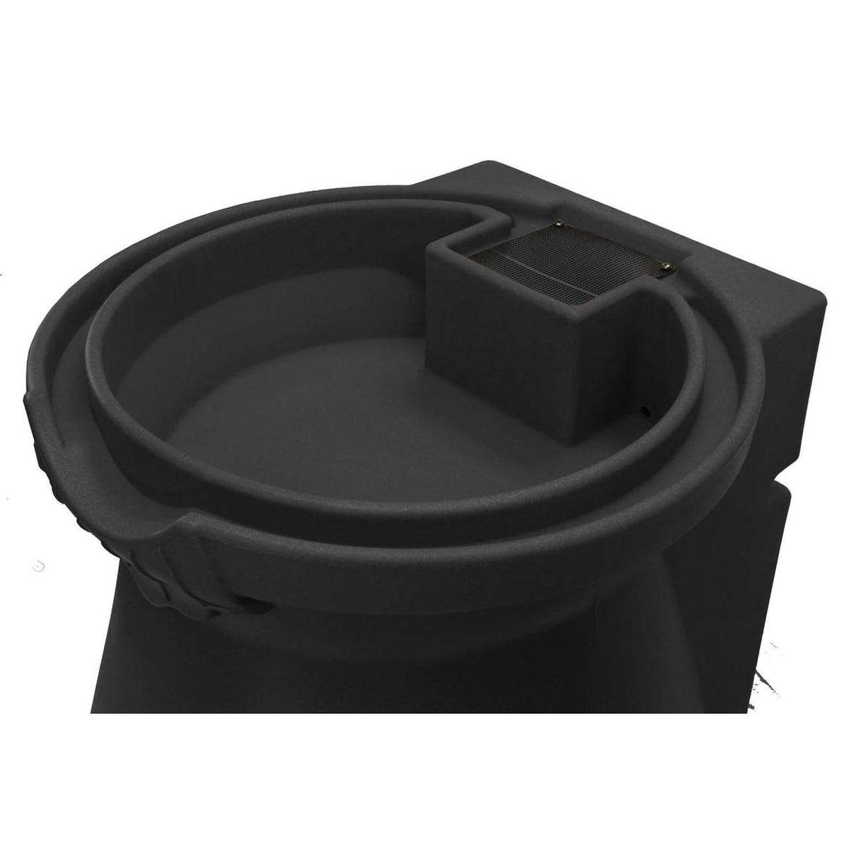 FastFurnishings Black 65-Gallon Plastic Urn Rain Barrel with Planter Top