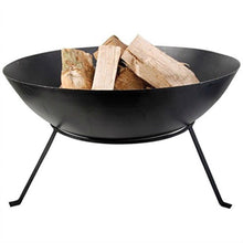 FastFurnishings Black Cast Iron 23-inch Outdoor Fire Pit Bowl with Stand