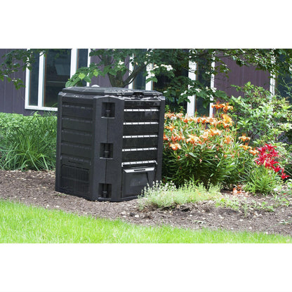 FastFurnishings Black Composter 100-Gallon Compost Bin for Home Composting