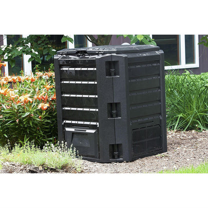 FastFurnishings Black Composter 100-Gallon Compost Bin for Home Composting