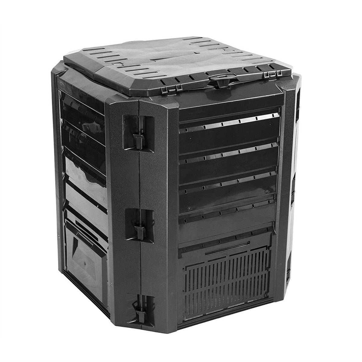 FastFurnishings Black Composter 100-Gallon Compost Bin for Home Composting