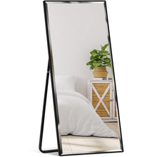 FastFurnishings Black Large Full Length Leaning Wall or Hanging Mirror