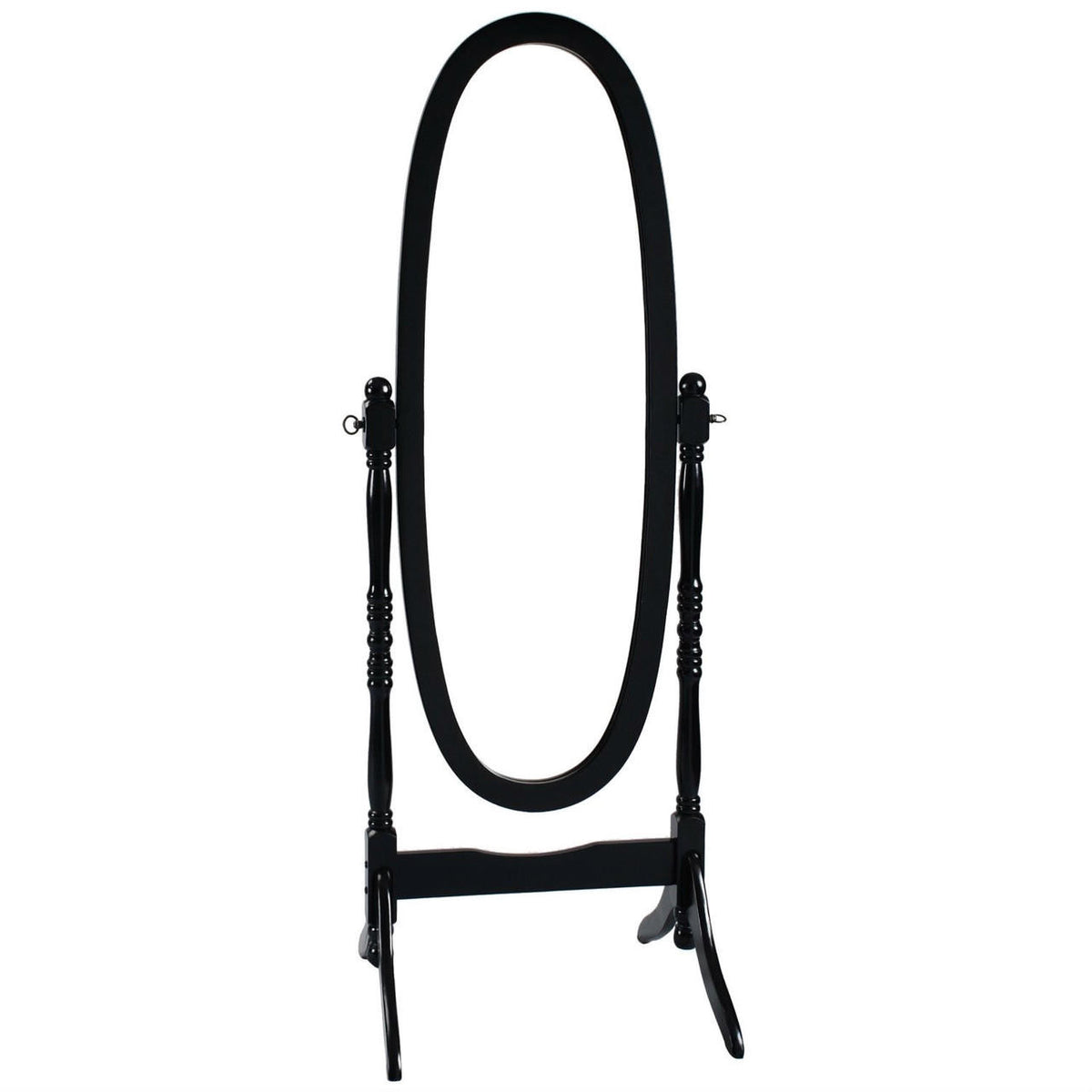 FastFurnishings Black Oval Cheval Mirror Freestanding Floor Mirror