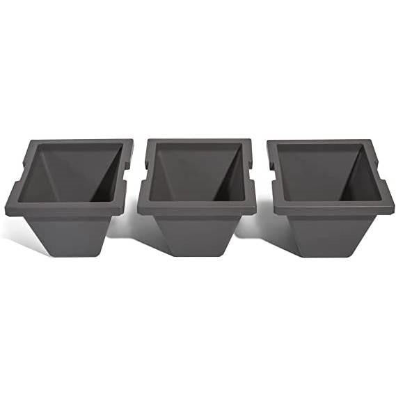 FastFurnishings Black Rectangular Raised Garden Bed Planter Box with Removeable Trays