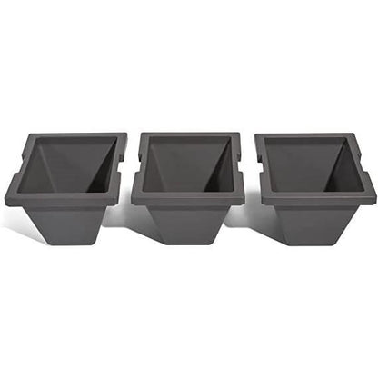 FastFurnishings Black Rectangular Raised Garden Bed Planter Box with Removeable Trays