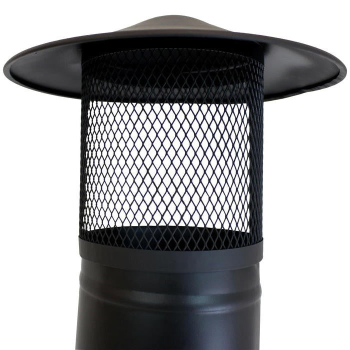 FastFurnishings Black Steel Chimenea Wood Burning Fire Pit