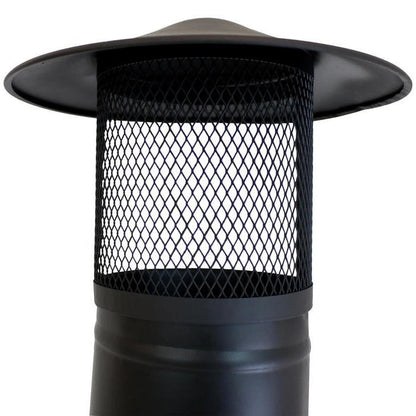 FastFurnishings Black Steel Chimenea Wood Burning Fire Pit