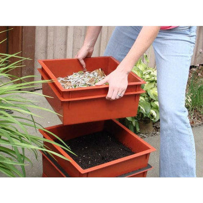 FastFurnishings Black Worm Composter with Compost Tea Spigot - Indoor or Outdoor