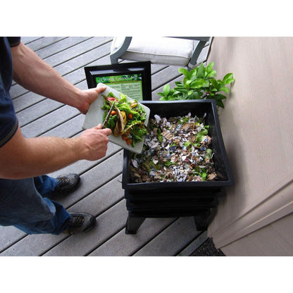 FastFurnishings Black Worm Composter with Compost Tea Spigot - Indoor or Outdoor