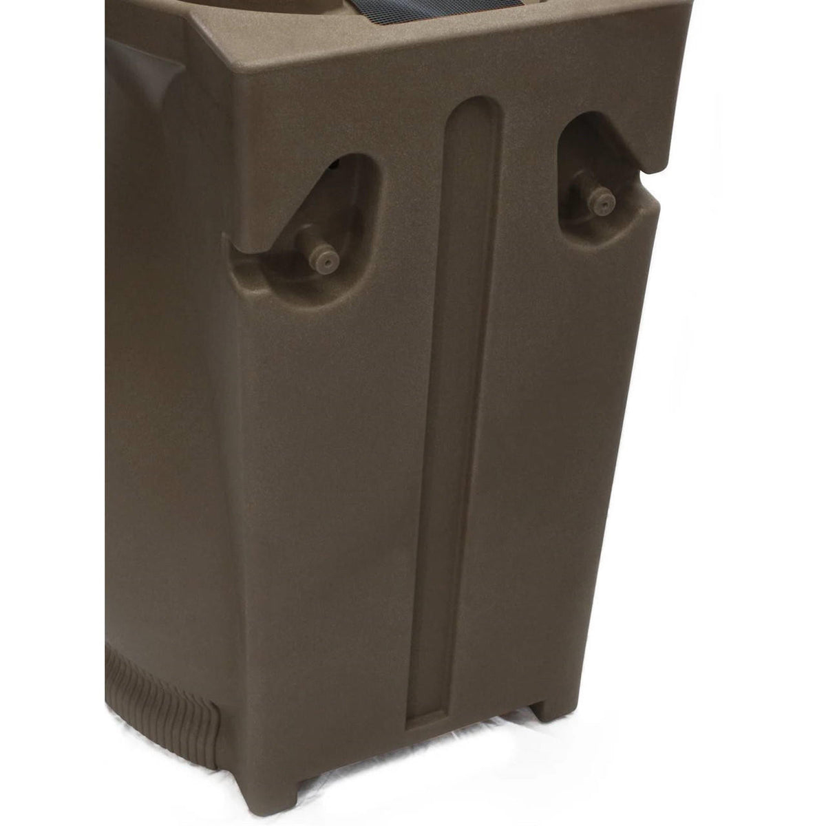 FastFurnishings Brown Oak 65 Gallon Plastic Urn Rain Barrel with Planter Top