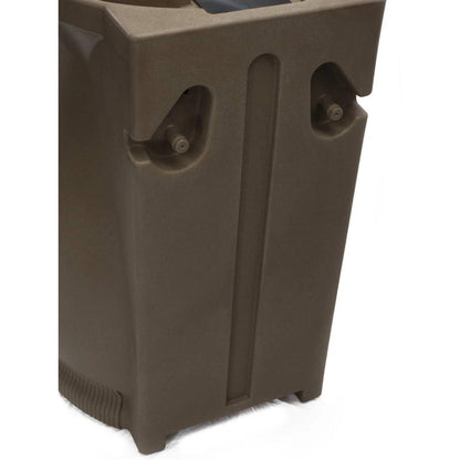 FastFurnishings Brown Oak 65 Gallon Plastic Urn Rain Barrel with Planter Top
