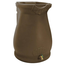 FastFurnishings Brown Oak 65 Gallon Plastic Urn Rain Barrel with Planter Top
