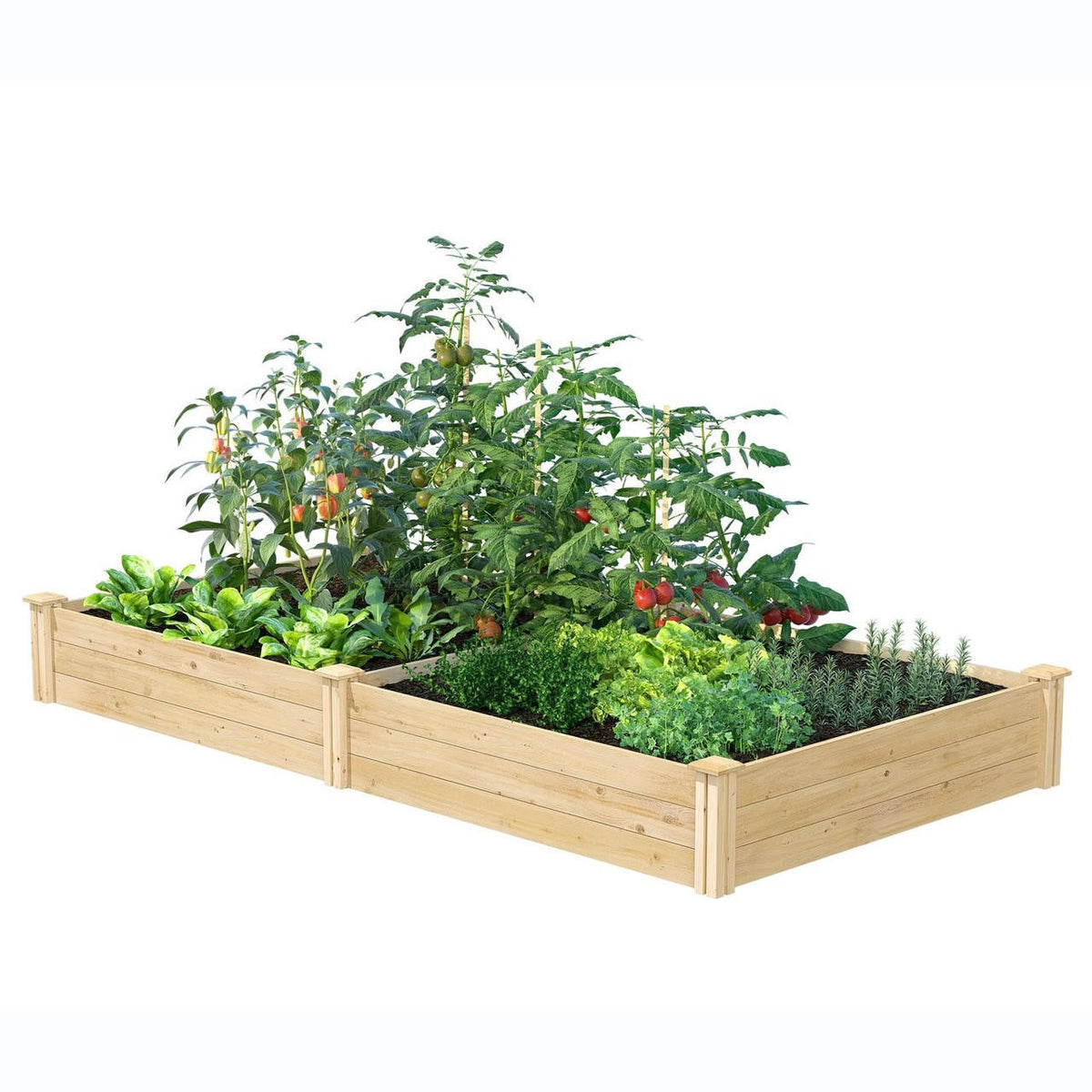 FastFurnishings Cedar 4ft x 8ft x 10.5in Raised Garden Bed - Made in USA