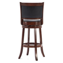 FastFurnishings Cherry 29-inch Solid Wood Bar Stool with Faux Leather Swivel Seat