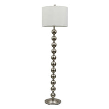 FastFurnishings Contemporary 65-inch Tall Brushed Steel Floor Lamp with White Drum Shade