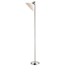 FastFurnishings Contemporary Swivel Floor Lamp with Bowl Shade in Satin Steel Finish