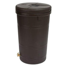 FastFurnishings Dark Brown Single Spigot Eco 50-Gallon Rain Barrel