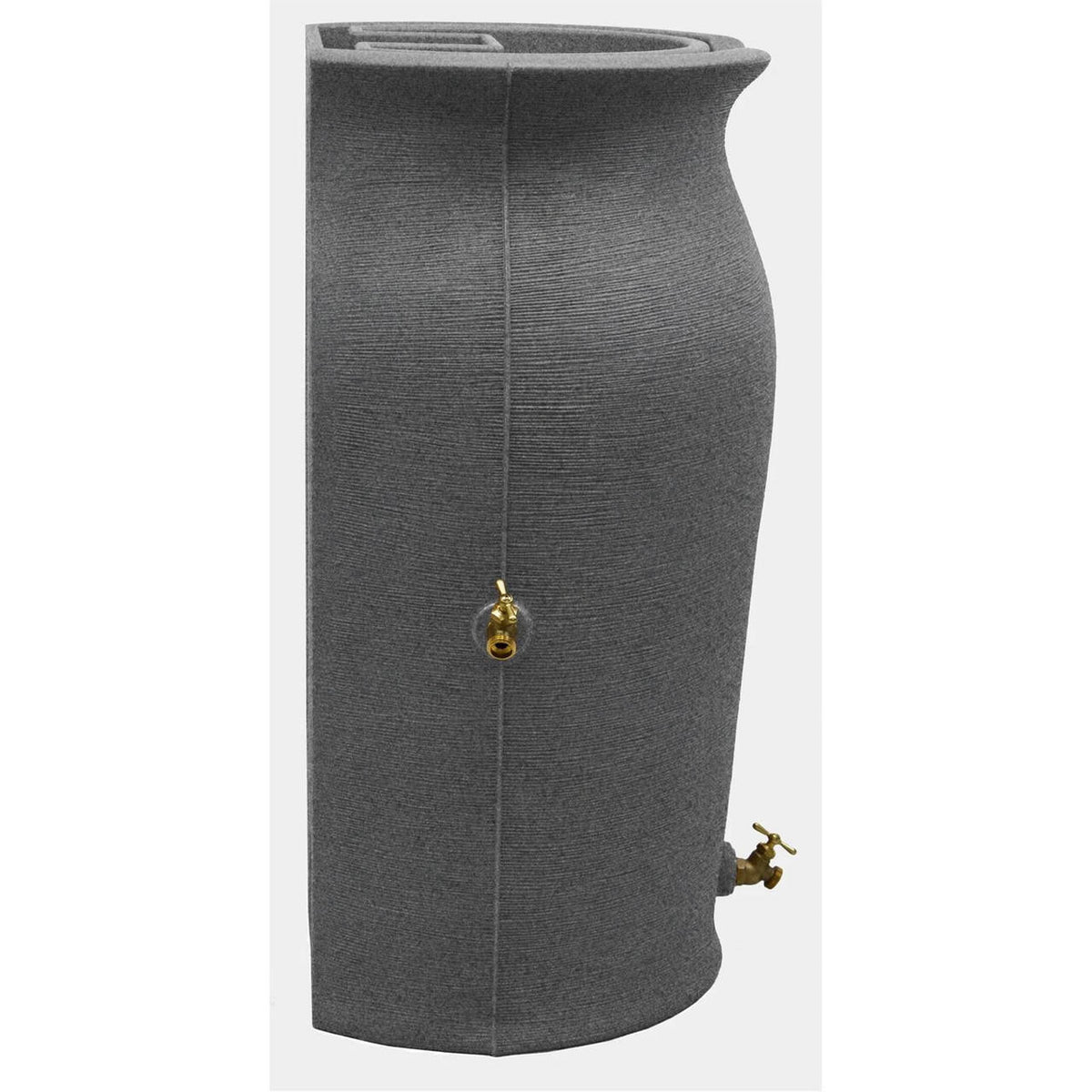 FastFurnishings Dark Grey Granite 50-Gallon Plastic Urn Rain Barrel with Planter Top