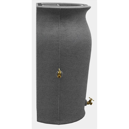 FastFurnishings Dark Grey Granite 50-Gallon Plastic Urn Rain Barrel with Planter Top