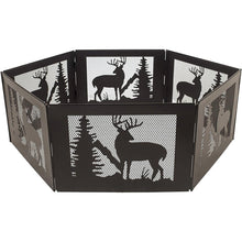 FastFurnishings Deer Print Hexagon Portable Folding Steel Mesh Fire Pit w/ Carry Case