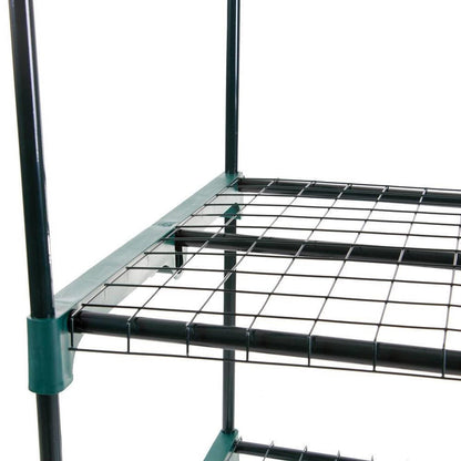 FastFurnishings Durable 4-Tier Plant Stand Greenhouse with Zippered PVC Cover