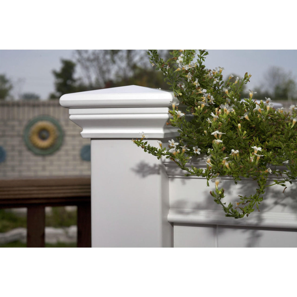 FastFurnishings Elevated Planter Raised Grow Bed in White Vinyl