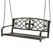 FastFurnishings Farm Home Bronze Sturdy 2 Seat Porch Swing Bench Scroll Accents