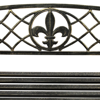 FastFurnishings Farm Home Bronze Sturdy 2 Seat Porch Swing Bench Scroll Accents