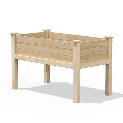 FastFurnishings Farmhouse 24-in x 48-in x 31-in Cedar Elevated Victory Garden Bed - Made in USA